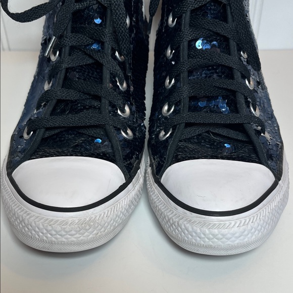 Converse Chuck Taylor All Star Women's Midnight Indigo Blue Sequin High-Tops - Picture 3 of 16